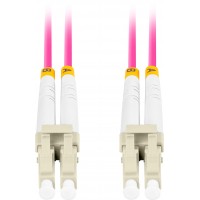 Patchcord Światłowodowy MM LC/UPC-LC/UPC Duplex 3.0mm Om4 50/125 LSZH 1m Fioletowy Lanberg