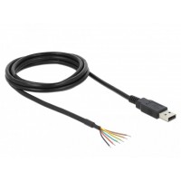 Kabel USB-A 2.0(M)->Serial TTL 3.3V 1.8m Czarny Delock