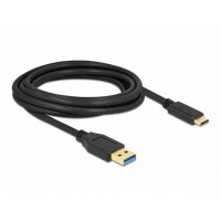 Kabel USB-A(M)-USB-C(M) 3.2 3m Czarny Delock