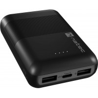 Powerbank Natec Trevi Compact 10000mAh 2x USB-A + 1x USB-C Czarny