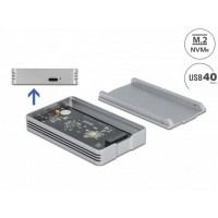 Obudowa SSD Zewnętrzna Delock M.2 Nvme SSD USB4 Gen 3×2 Beznarzędziowa Srebrna