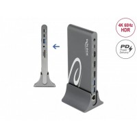 Stacja Dokująca Delock USB-C->HDMI, 2x Displayport 3x USB-A, USB-C ,RJ-45, Czytnik SD/MicroSD