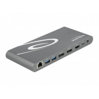 Stacja Dokująca Delock USB-C->HDMI, 2x Displayport 3x USB-A, USB-C ,RJ-45, Czytnik SD/MicroSD