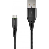 Kabel USB-C(M)->USB-A(M) 2.0 1m Oplot Czarny Led Natec Prati