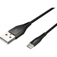 Kabel USB-C(M)->USB-A(M) 2.0 1m Oplot Czarny Led Natec Prati