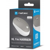 Mysz Natec Harrier 2 Bezprzewodowa 1600dpi Bluetooth 5.1 Biało-Szara