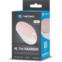 Mysz Natec Harrier 2 Bezprzewodowa 1600dpi Bluetooth 5.1 Biało-Różowa