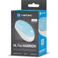 Mysz Natec Harrier 2 Bezprzewodowa 1600dpi Bluetooth 5.1 Biało-Niebieska