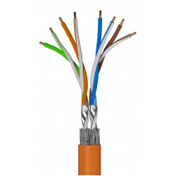 Kabel Lan SFTP Kat.7a 500m B2CA Drut CU LSZH Orange Fluke Passed Lanberg