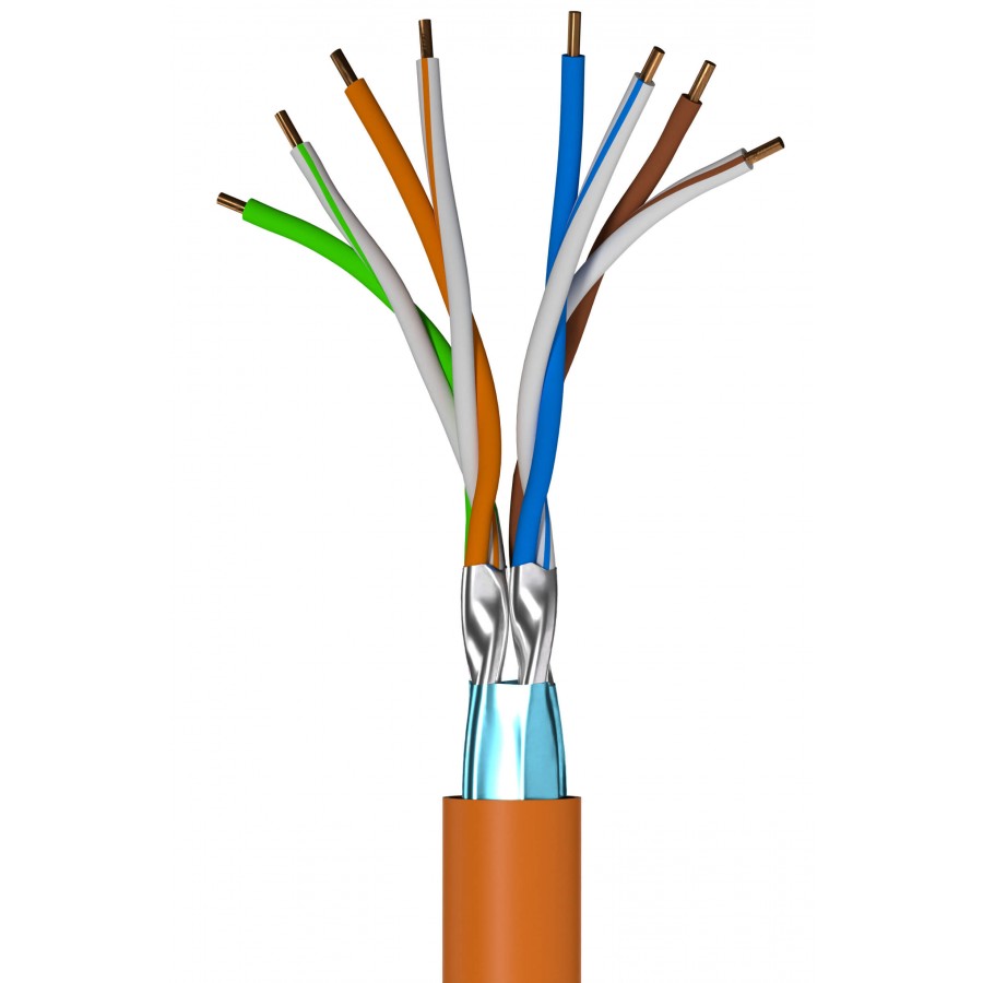 Kabel Lan FFTP Kat.6a 500m B2CA Drut CU LSZH Orange Fluke Passed Lanberg