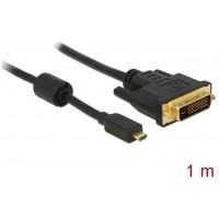 Kabel HDMI Micro(M)->Dvi-D(M)(24+1) 1m Czarny Dual Link Delock