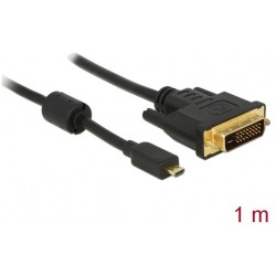 Kabel HDMI Micro(M)->Dvi-D(M)(24+1) 1m Czarny Dual Link Delock