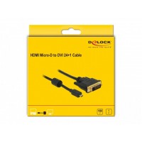 Kabel HDMI Micro(M)->Dvi-D(M)(24+1) 1m Czarny Dual Link Delock