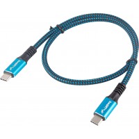 Kabel USB-C M/M USB4 0.5m 100W 8k 30Hz Czarno-Niebieski Lanberg