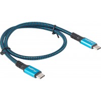 Kabel USB-C M/M USB4 0.5m 100W 8k 30Hz Czarno-Niebieski Lanberg