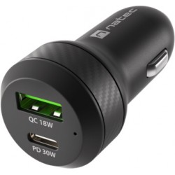 Ładowarka Samochodowa Natec Coney 1x USB 1x USB-C Power Delivery 3.0 48W QC3.0 Czarna