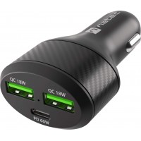 Ładowarka Samochodowa Natec Coney 2x USB 1x USB-C Power Delivery 3.0 84W QC3.0 Czarna