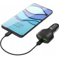 Ładowarka Samochodowa Natec Coney 2x USB 1x USB-C Power Delivery 3.0 84W QC3.0 Czarna