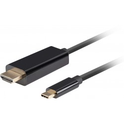 Kabel USB-C(M)->HDMI(M) 0.5m 4k 60Hz Czarny Lanberg