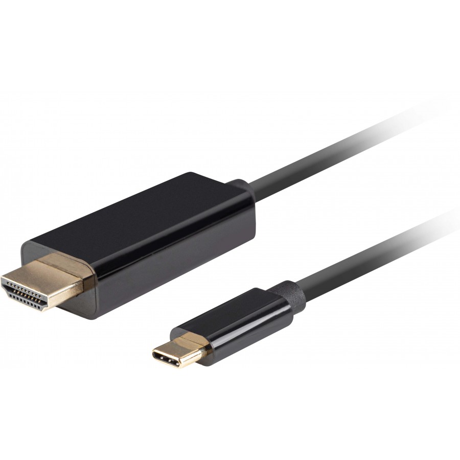 Kabel USB-C(M)->HDMI(M) 0.5m 4k 60Hz Czarny Lanberg