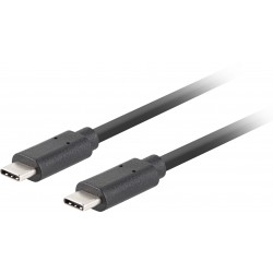 Kabel USB-C M/M 3.1 Gen 2 0.5m 10Gb/s PD100W Czarny Lanberg