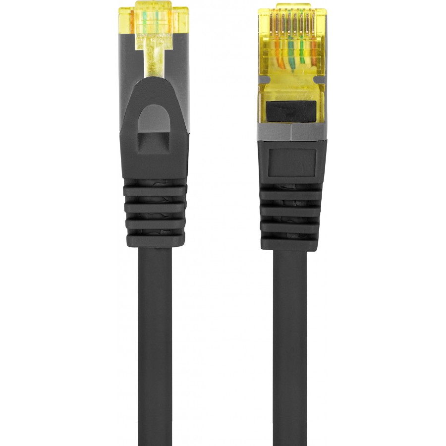 Patchcord Kat.6a S/FTP Lszh Cu 0.25m Czarny Fluke Passed Lanberg