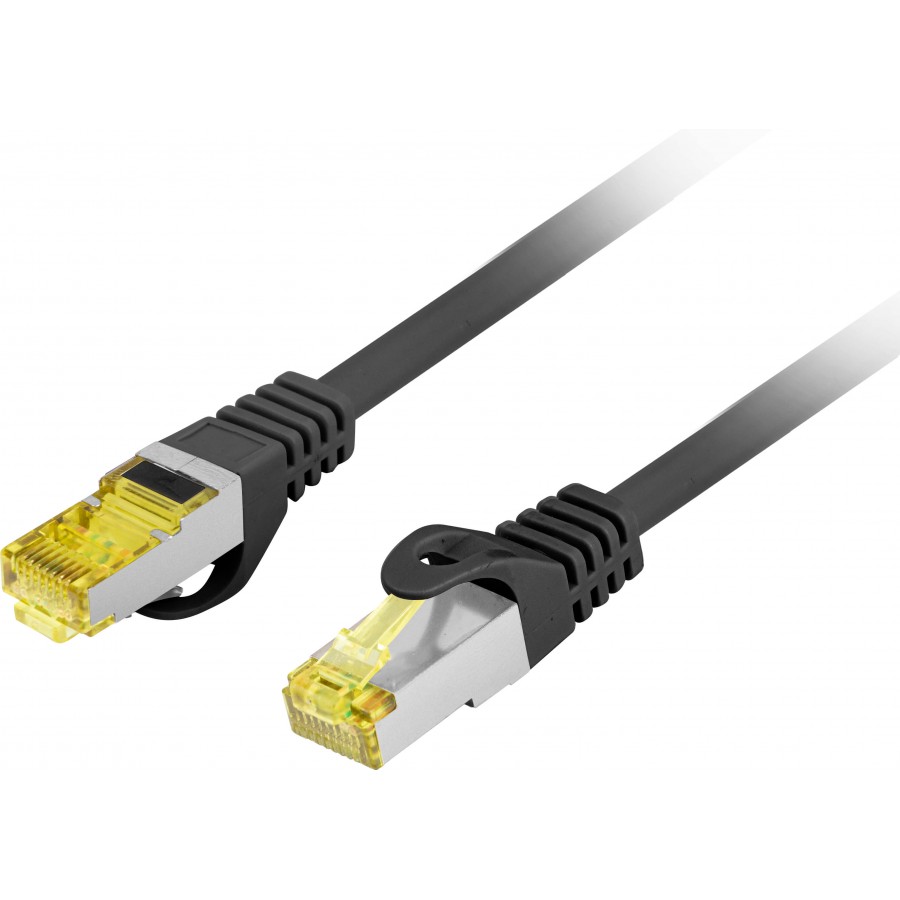 Patchcord Kat.6a S/FTP Lszh Cu 1m Czarny Fluke Passed Lanberg