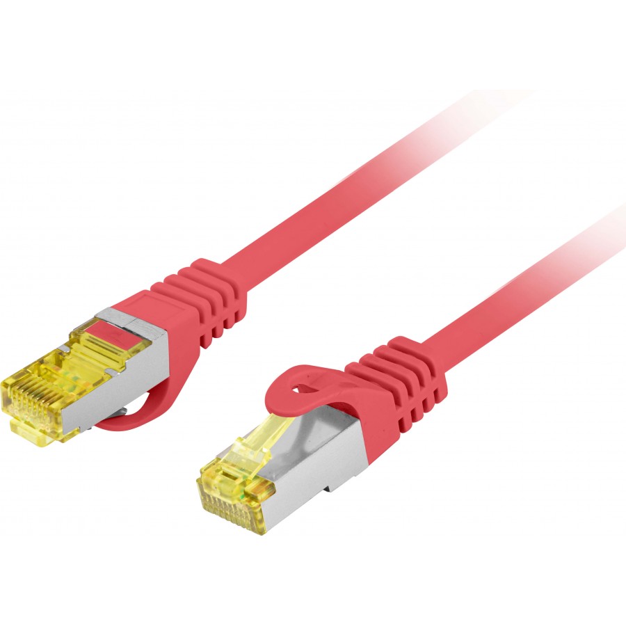 Patchcord Kat.6a S/FTP Lszh Cu 0.25m Czerwony Fluke Passed Lanberg