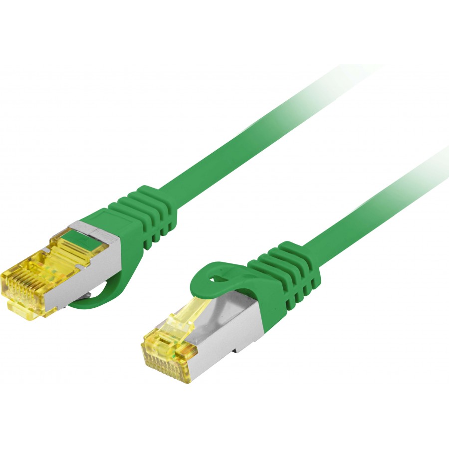 Patchcord Kat.6a S/FTP Lszh Cu 0.25m Zielony Fluke Passed Lanberg