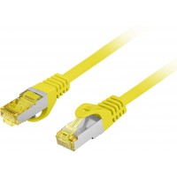 Patchcord Kat.6a S/FTP Lszh Cu 0.5m Żółty Fluke Passed Lanberg