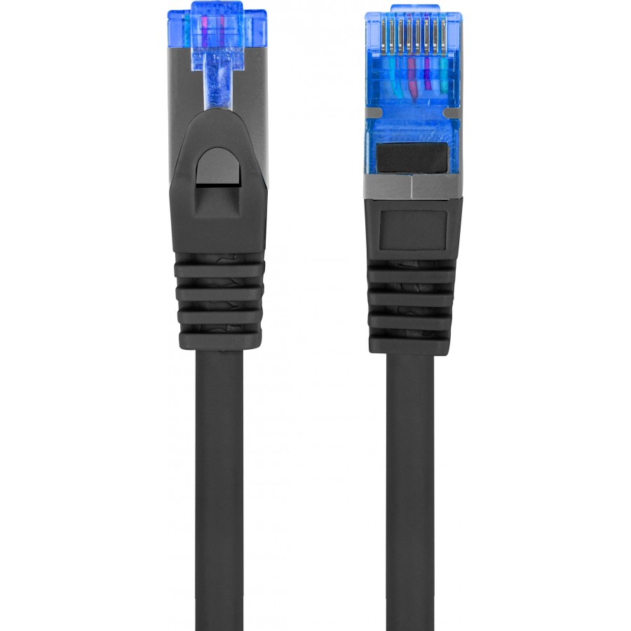 Patchcord Kat.6a S/FTP Lszh Cca 0.25m Czarny Fluke Passed Lanberg