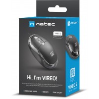 Mysz Natec Vireo 2 1000DPI Czarna Optyczna USB