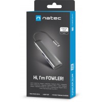 Multiport Adapter Natec Fowler Slim USB-C->Hub USB 3.0 2x, HDMI 4k, USB-C Pd