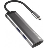 Multiport Adapter Natec Fowler Slim USB-C->Hub USB 3.0 2x, HDMI 4k, USB-C Pd