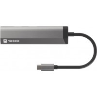 Multiport Adapter Natec Fowler Slim USB-C->Hub USB 3.0 2x, HDMI 4k, USB-C Pd