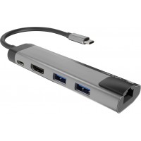 Multiport Adapter Natec Fowler Go USB-C->Hub USB 3.0 2x, HDMI 4k, USB-C Pd, RJ45