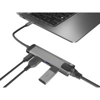 Multiport Adapter Natec Fowler Go USB-C->Hub USB 3.0 2x, HDMI 4k, USB-C Pd, RJ45