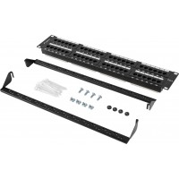 Patch Panel 48 Port 2u 19” Kat.6 Czarny Lanberg