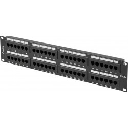 Patch Panel 48 Port 2u 19” Kat.5e Czarny Lanberg