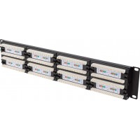 Patch Panel 48 Port 2u 19” Kat.5e Czarny Lanberg