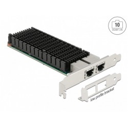 Karta PCI Express X8->2x 10Gb Lan ŚLEDź Low Profile Delock