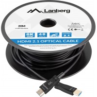 Kabel HDMI M/M V2.1 20m 8k Czarny Optyczny AOC Lanberg