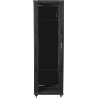 Szafa Instalacyjna Rack Stojąca 19" 42u 800x800 Czarna Drzwi Szklane Złożona Lanberg