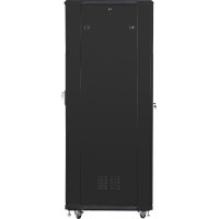 Szafa Instalacyjna Rack Stojąca 19" 42u 800x800 Czarna Drzwi Szklane Złożona Lanberg