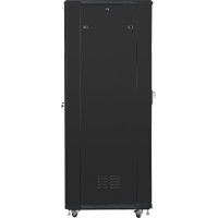 Szafa Instalacyjna Rack Stojąca 19" 42u 800x800 Czarna Drzwi Szklane Złożona Lanberg