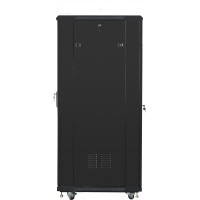 Szafa Instalacyjna Rack Stojąca 19" 32u 600x800 Czarna Drzwi Szklane Złożona Lanberg