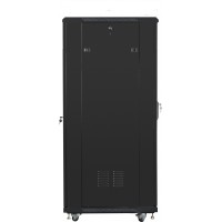 Szafa Instalacyjna Rack Stojąca 19" 32u 600x800 Czarna Drzwi Szklane Złożona Lanberg