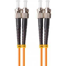 Patchcord Światłowodowy MM ST/UPC-ST/UPC Duplex 3.0mm OM2 50/125 Lszh 1m Pomarańczowy Lanberg