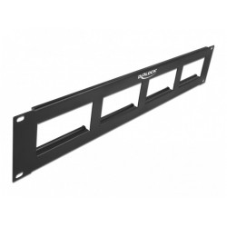 Patch Panel 4x Otwory 90.5x45.2mm 2u 19" Czarny Delock