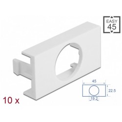 Panel Modułu Easy 45 Otwór Kolisty 19.2 mm 45x22.5 mm 10 Sztuk Biały Delock